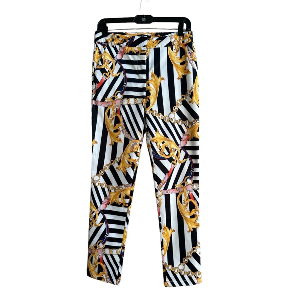 Women's Fashion Nova Silk Pants Black White S